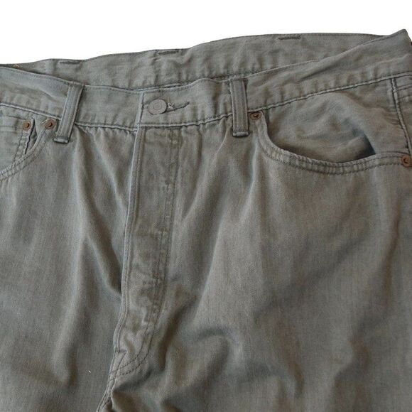Levis 501 Button Fly Straight Leg Mens 38x32 (33x30 actual) Green Gray - Picture 3 of 7